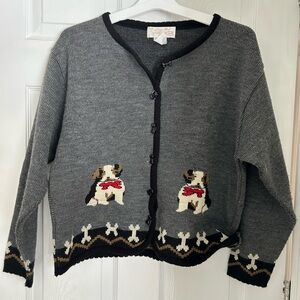 Vintage Tally Ho Dog Cardigan Sweater